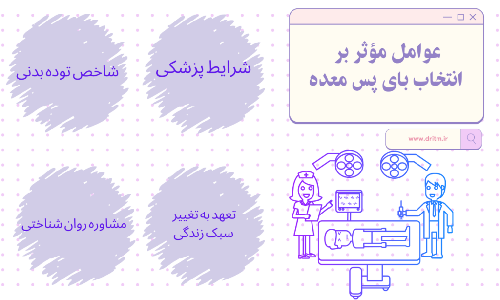 عوامل مؤثر بر انتخاب بای پس معده